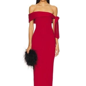 Chic Strapless Red Evening Dress- New